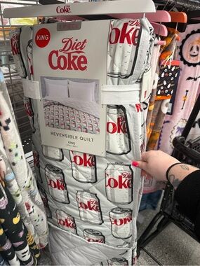 Diet Coke king size reversible quilt
